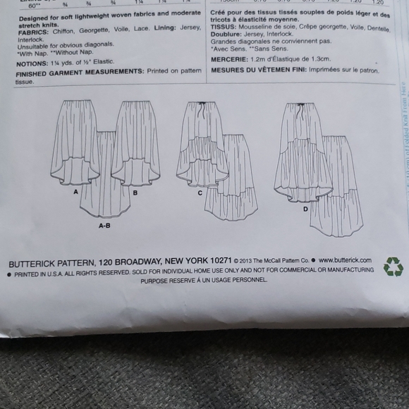 Butterick B5892 Sewing Pattern Women's Skirt - Picture 8 of 11